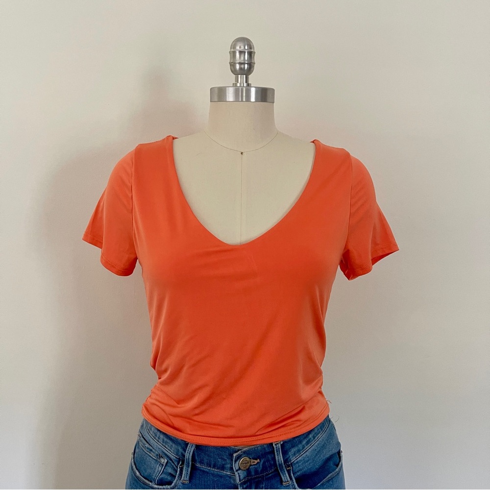 Bright Orange Stretchy Fitted Top